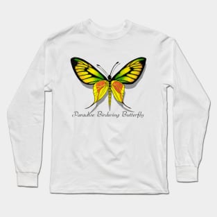 Paradise Birdwing Butterfly Labeled Long Sleeve T-Shirt